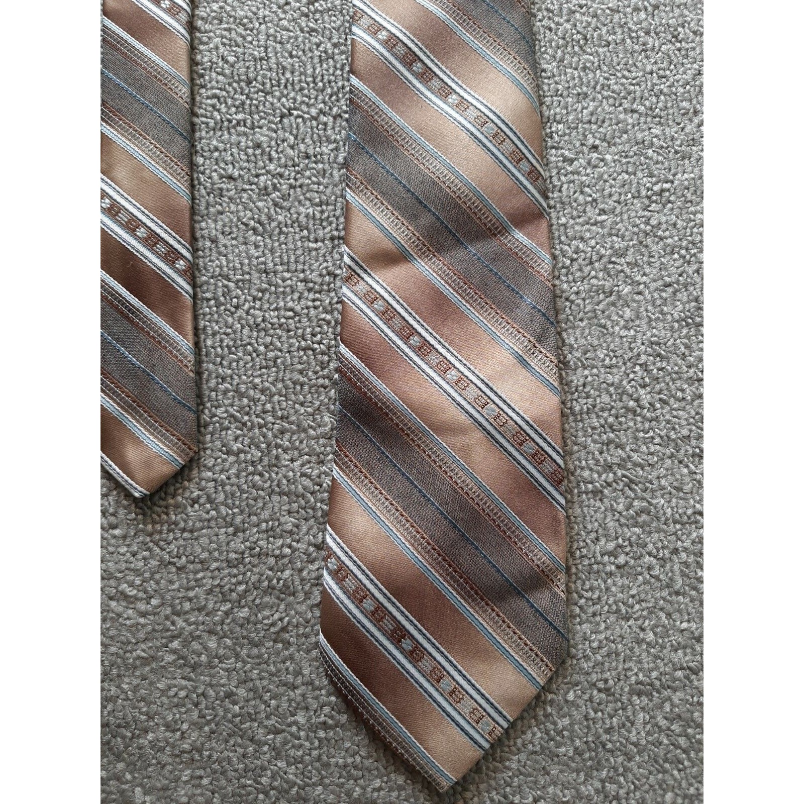 Brut Tan Brown Necktie Tie Striped Mens Adult